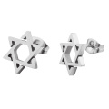 Fashion Rose Gold Stainless Steel Star Shape Cutting Stud Earrings  For Women